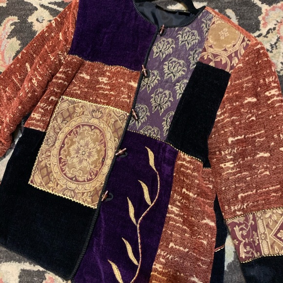 Julia Kim 90s Vintage Jewel Tones Brocade Jacket Shacket - Picture 8 of 15